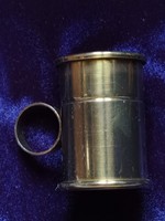Antik kétoldalú sárgaréz mérőpohár, kávémérce