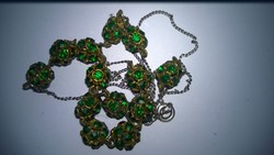 Retro green stone great goldsmith's necklace necklace