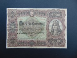 5000 korona 1920 nagyméretű bankjegy 