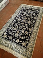 220 x 115 cm kézi csomozasu Iráni Nain perzsa szőnyeg eladó 