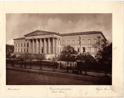 Budapest - Nemzeti múzeum, réznyomat 1915, 17 x 25, egyszín nyomat, Légrády, Pest