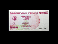 UNC - 50 000 000 DOLLÁR - ZIMBABWE - 2008