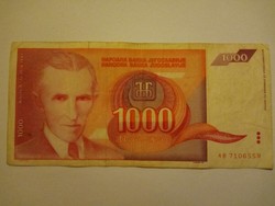  Jugoszlávia 1000  Dínár 1992  !  