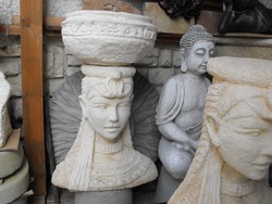 Rare beautiful rustic female flower pot kaspo stone pharaoh statue outdoor frost resistant artificial stone
