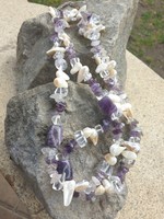 Amethyst shell mineral necklace