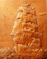 Sailing ship - large copper wall picture