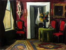 Apátfalvi czene jános / 1904-1984 / room interior with beautiful bright colors !!!