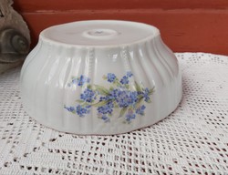 Zsolnay Gyönyörű nefelejcses porcelán pogácsás tál paraszti dekoráció, Gyűjtői darab  nosztalgia 