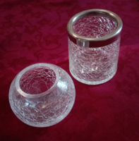 2 db repesztett üveg kis váza/tartó