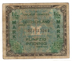 1/2 fél márka 1944 Német katonai bankjegy 1.