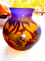 Gallé type cameo üveg váza