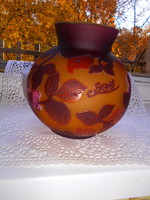 Gallé type cameo üveg váza