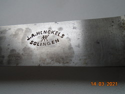 1890 Solingen J.A.Henckel vacsora kés acél pengével pisztoly nyéllel