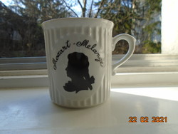 Mozart profillal Eichwald Teplic Dubi Barokk  bordázott bögre