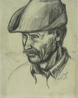 Kajári Gyula : Kalapos férfi 1960