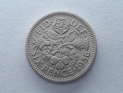 Egyesült Királyság Anglia 6 Pence 1956 - Brit, Angol 6 pence 1956 külföldi pénz, érme