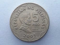 Fülöp-szigetek 5 Piso 2001 - Filippín 5 piso 2001 külföldi pénz, érme