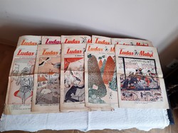 Ludas Matyi 37 darab száma az 1953-56 közötti időszakból - csak címlapok, egyszer hajtottak