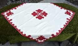 Antique embroidered Transylvanian Kalotaszeg written pattern tablecloth tablecloth tablecloth center 109 x 109 cm