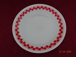 Alföldi porcelán piros gömb mintás süteményes tányér, átmérője 19 cm.