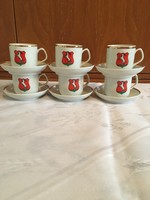Hollóházi kávés csészék  Kecskemét címeres