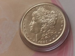 1881'S" Usa ezüst morgan dollár 26,7 gramm 0,900 gyönyörű darab kapszulában