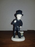 Kéményseprő fiú, Metzler&Ortloff porcelán, 15 cm,
