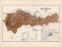 Kolozs megye térkép 1886 (3), Magyarország, vármegye, régi, atlasz, eredeti, Kogutowicz, Kolozsvár