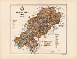 Trencsén megye térkép 1886 (3), vármegye, atlasz, Kogutowicz Manó, 43 x 57 cm, Gönczy Pál, nagy