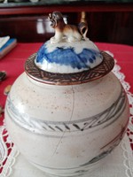 Antik kínai fűszertároló edény, kék fehér  keleti ázsiai jar