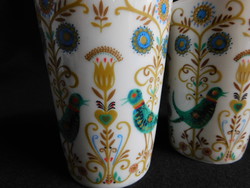 Kurt Hammer - ritka vintage porcelán poharak madaras mintával