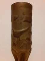 Töltényhüvely váza, kézzel készült emléktárgy a 2. Világháború idejéből, katonai, lövészárokmunka