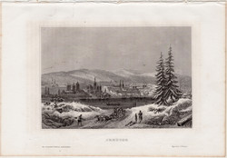 Irkutszk, acélmetszet 1860, Meyers Universum, eredeti, 10 x 15, Oroszország, Irkutsk, Szibéria