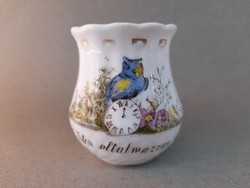 Isten oltalmazzon feliratos antik kicsi porcelán csésze