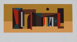 Barcsay Jenő - Napsütés 23 x 55 cm színes szita 1971