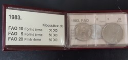 FAO forint sor, 10ft-5ft-20fillér, 1983