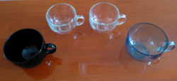 Teás csészék, bögrék jénai, különböző méretekben, 4 db egy csomagban