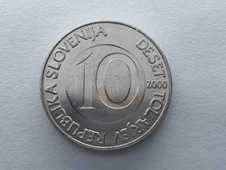 Szlovénia 10 Tolár 2000 - Szlovén 10 tolarjev, tolar 2000 külföldi pénz, érme