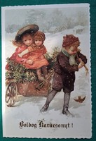 Régi karácsonyi képeslap Szortiment Kft Debrecen,postatiszta