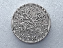Egyesült Királyság Anglia 6 Pence, Penny 1966 - Angol Brit 6 pence, penny 1966 külföldi pénz, érme