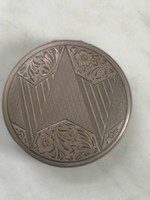 Antik Art Deco kerek szelence ezüst 20-30évek