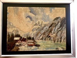 Jelzet olaj festmény fjordok