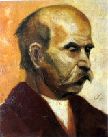 Imre Révész (1859 - 1945) portrait of an elderly man ... Oil on canvas painting!