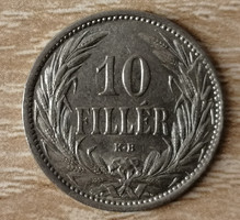 10 Fillér 1908 K.B