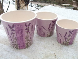 Lavender mot. Casserole set of 3, pleasant color, decorative