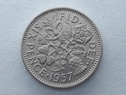 Egyesült Királyság Anglia 6 Pence, Penny 1957 - Angol Brit 6 pence, penny 1957 külföldi pénz, érme