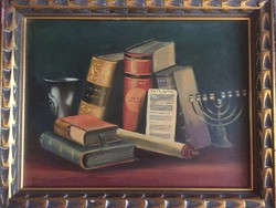 Rudolf Blahos - Hanukkah still life - Judaica