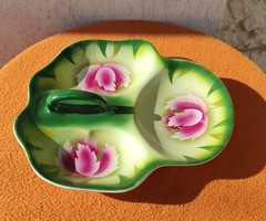 Secessionist Porcelain, Fayence, Floral Pattern Serving Plate, Fruit, Chocolate Decor Plate!