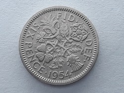 Egyesült Királyság Anglia 6 Pence, Penny 1954 - Angol Brit 6 pence, penny 1954 külföldi pénz, érme