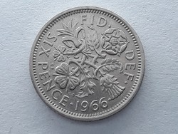 Egyesült Királyság Anglia 6 Pence, Penny 1966 - Angol Brit 6 pence, penny 1966 külföldi pénz, érme